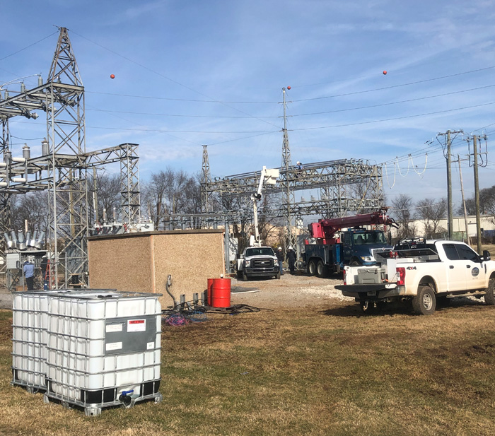 CAAF Electrical System Upgrade workers working