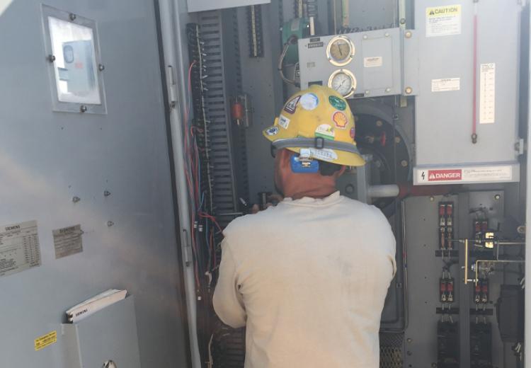 TAFB 121kV Circuit Breaker Replacement box with engineer